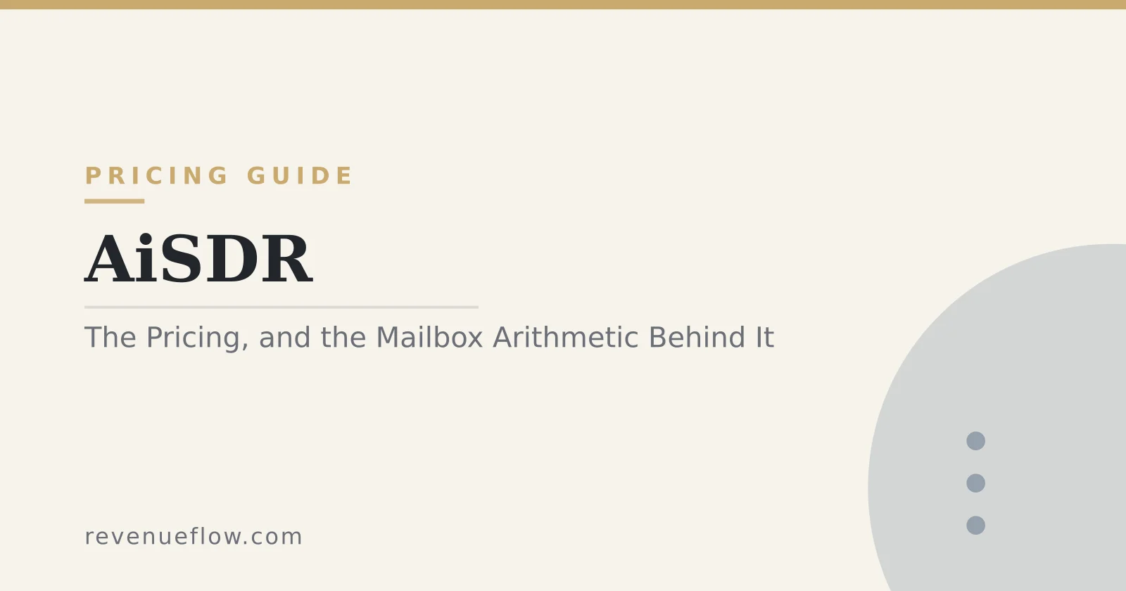 Branded cover: AiSDR: The Pricing, and the Mailbox Arithmetic Behind It