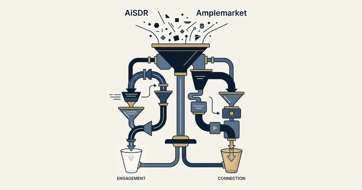 Editorial illustration for AiSDR vs Amplemarket