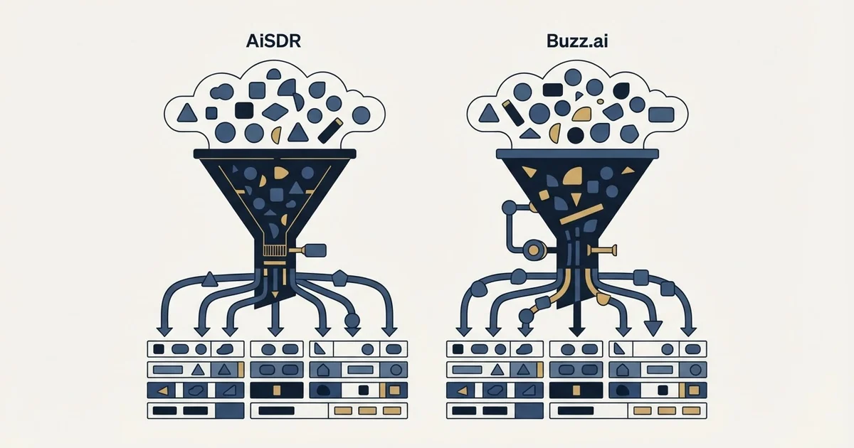 Editorial illustration for AiSDR vs Buzz.ai