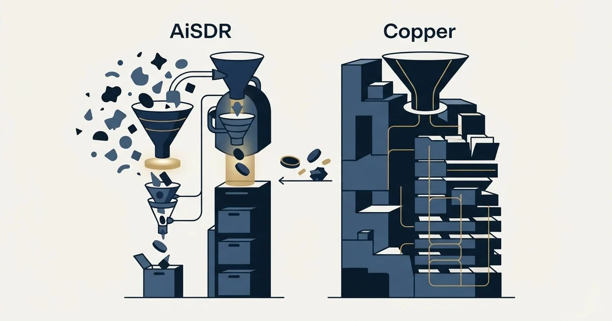 Editorial illustration for AiSDR vs Copper