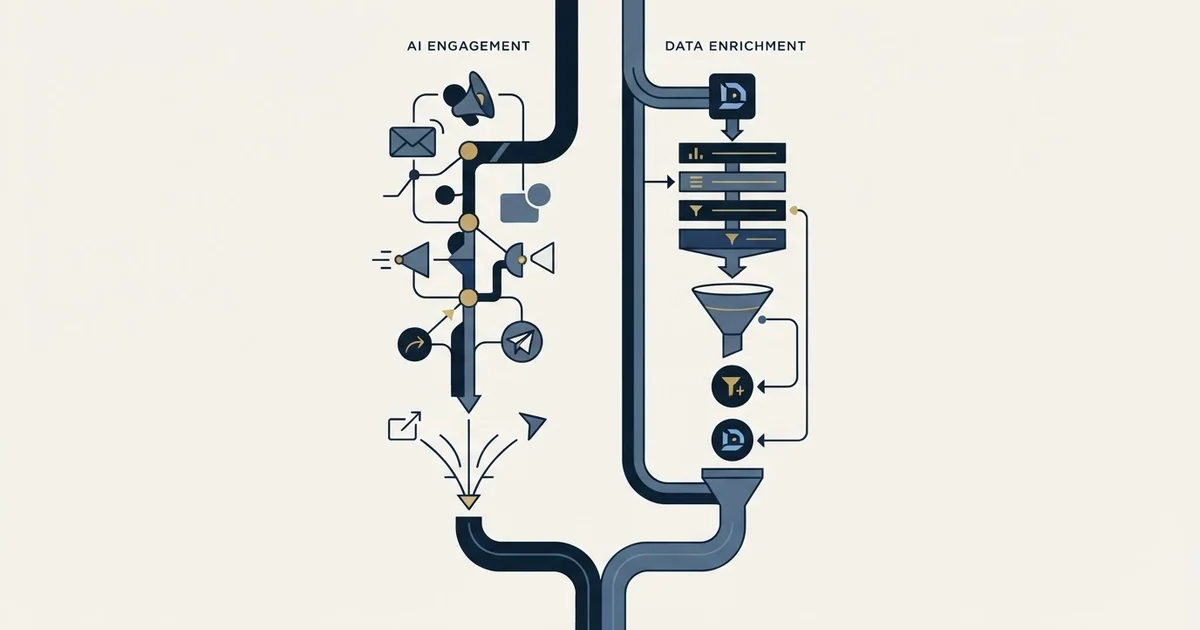 Editorial illustration for AiSDR vs Datanyze