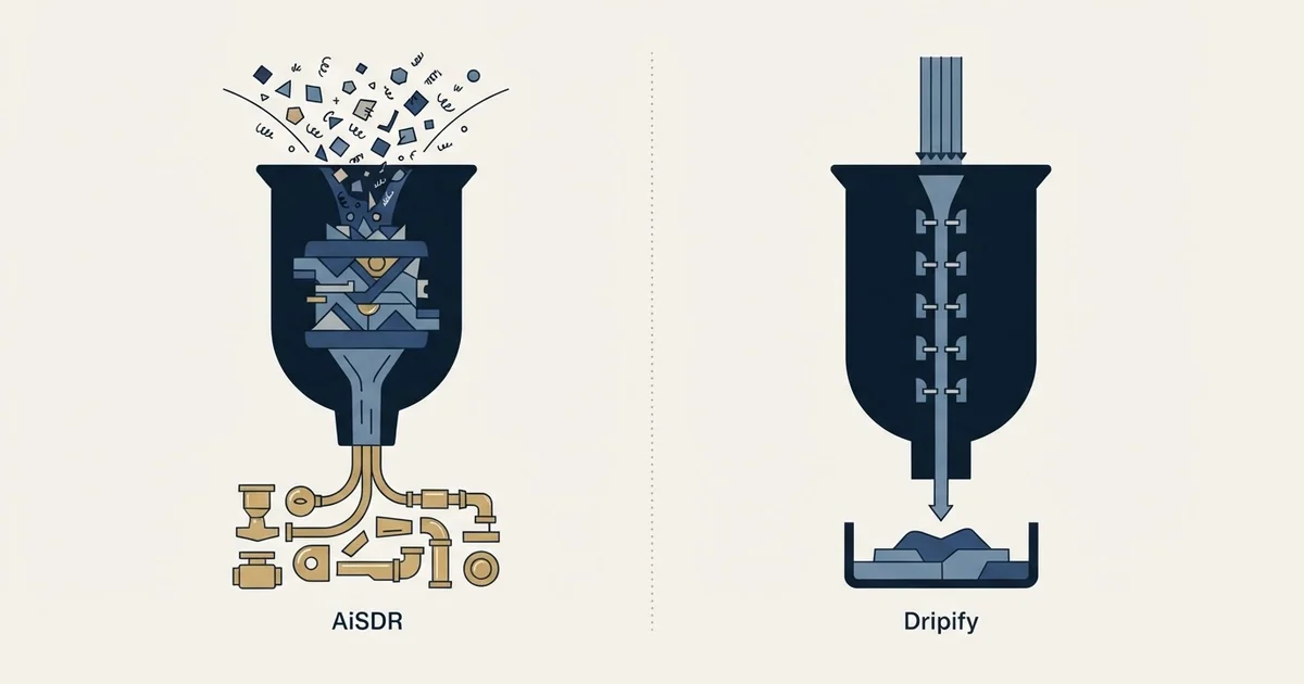 Editorial illustration for AiSDR vs Dripify