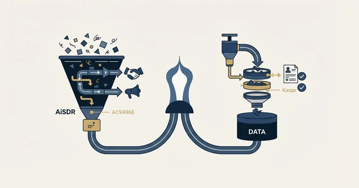Editorial illustration for AiSDR vs Kaspr