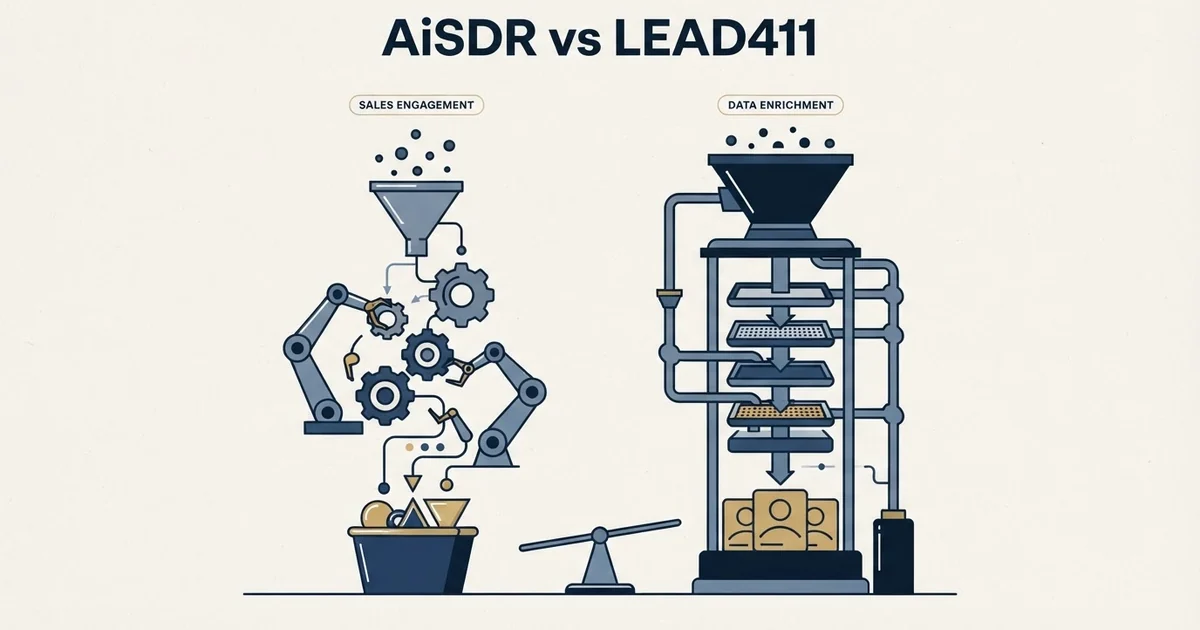 Editorial illustration for AiSDR vs Lead411