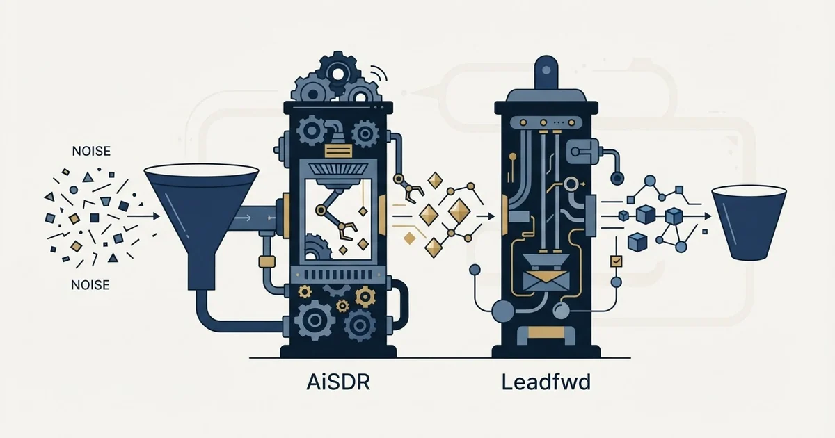 Editorial illustration for AiSDR vs Leadfwd