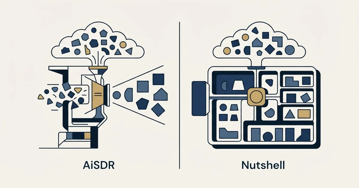 Editorial illustration for AiSDR vs Nutshell