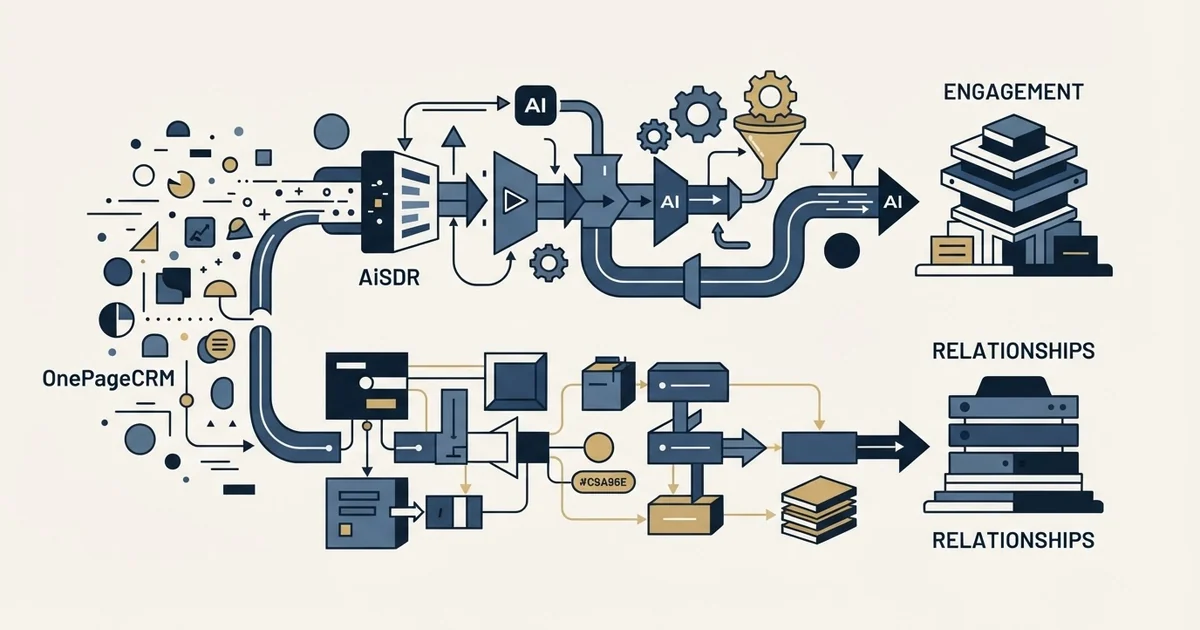 Editorial illustration for AiSDR vs OnePageCRM