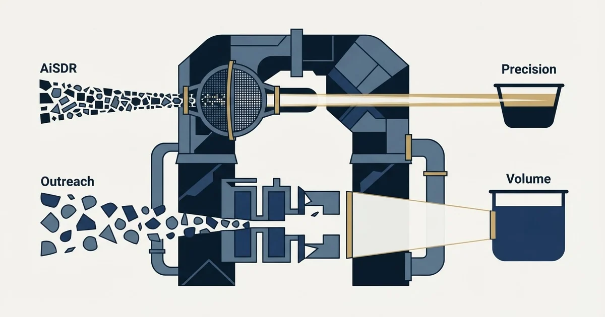 Editorial illustration for AiSDR vs Outreach
