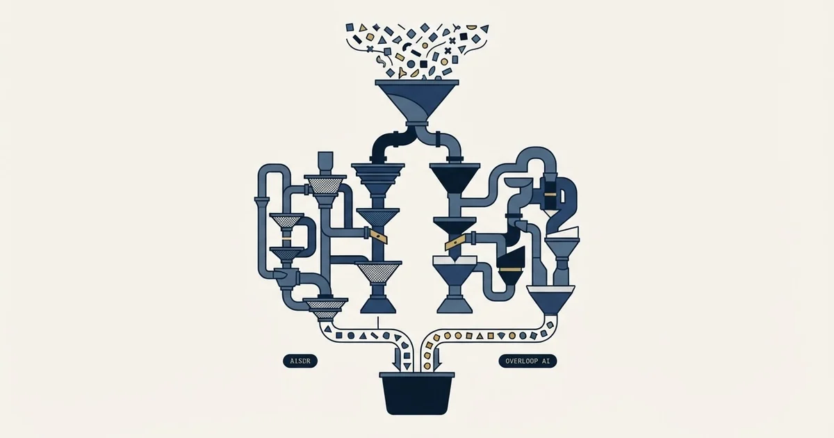 Editorial illustration for AiSDR vs Overloop AI