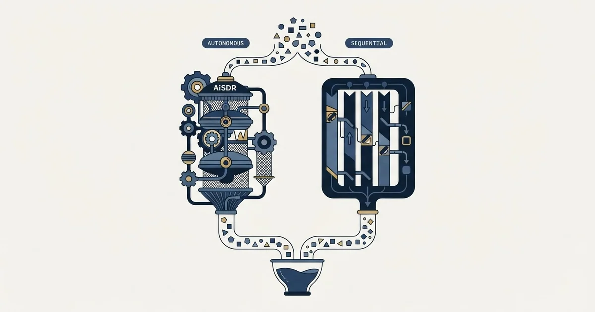 Editorial illustration for AiSDR vs PersistIQ