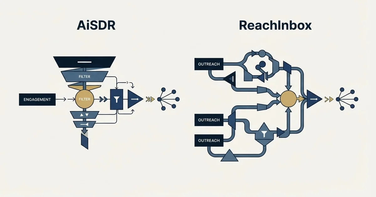 Editorial illustration for AiSDR vs ReachInbox