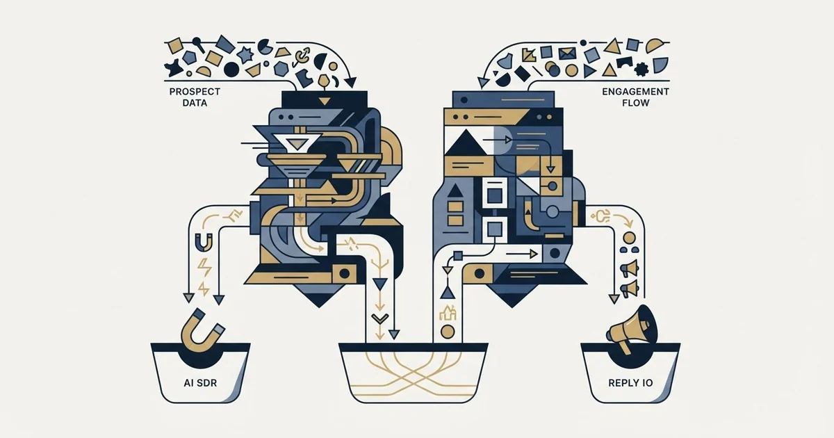 Editorial illustration for AiSDR vs Reply.io