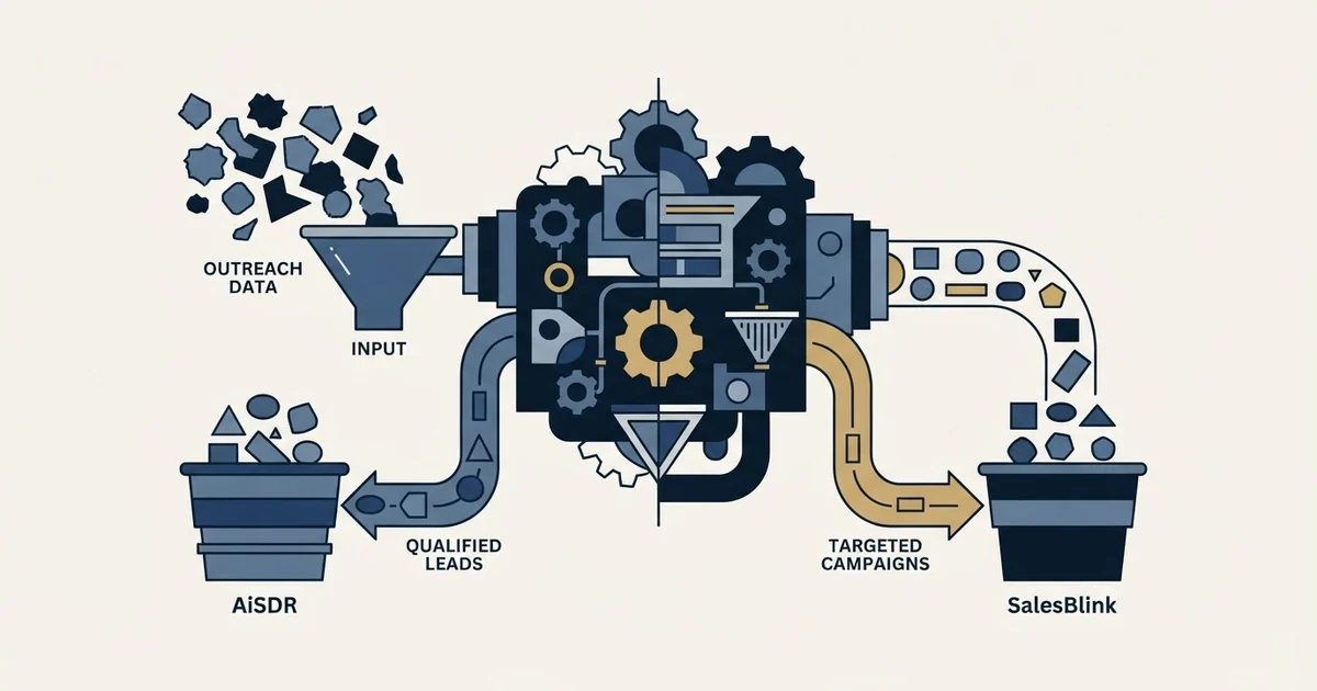 Editorial illustration for AiSDR vs SalesBlink