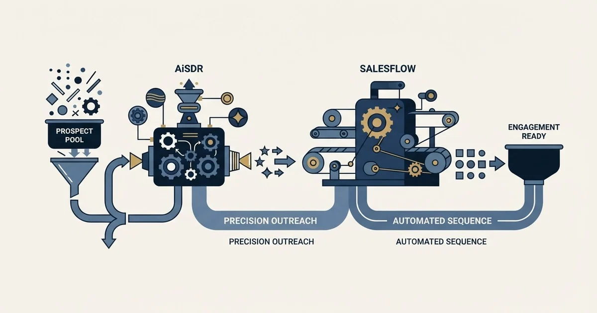 Editorial illustration for AiSDR vs Salesflow