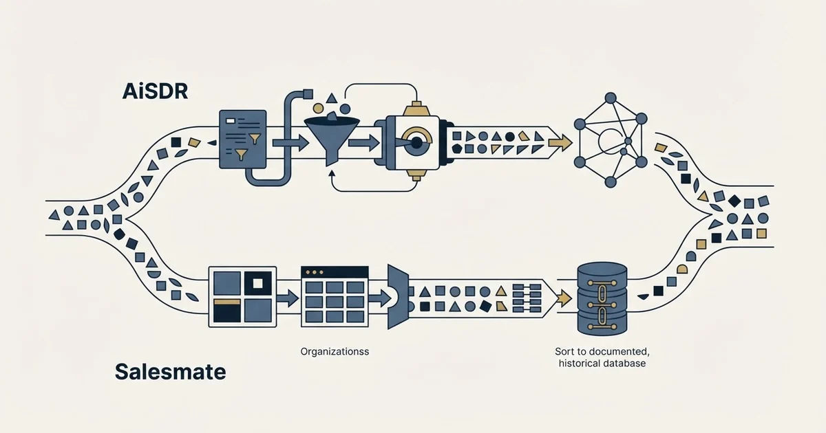 Editorial illustration for AiSDR vs Salesmate