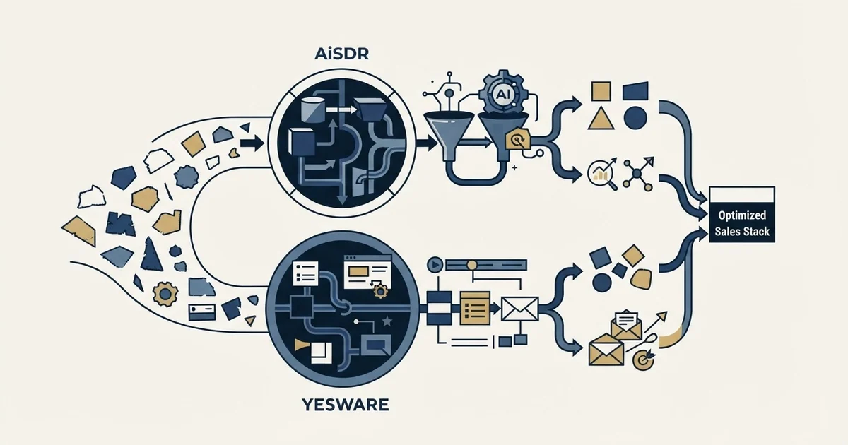 Editorial illustration for AiSDR vs Yesware