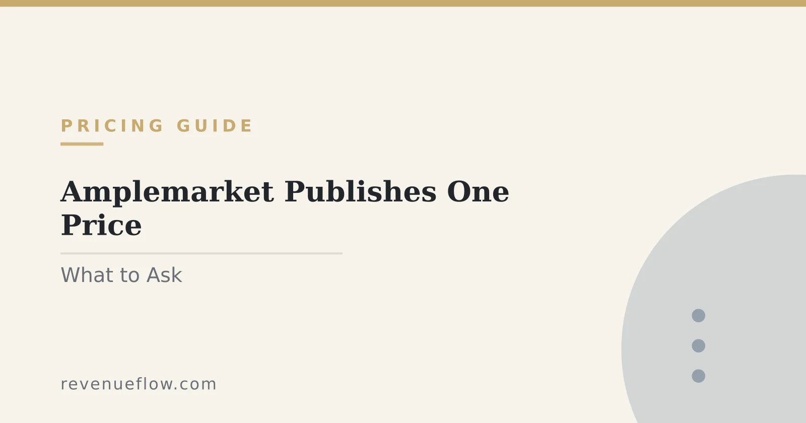 Branded cover: Amplemarket Publishes One Price: What to Ask Before the Quote
