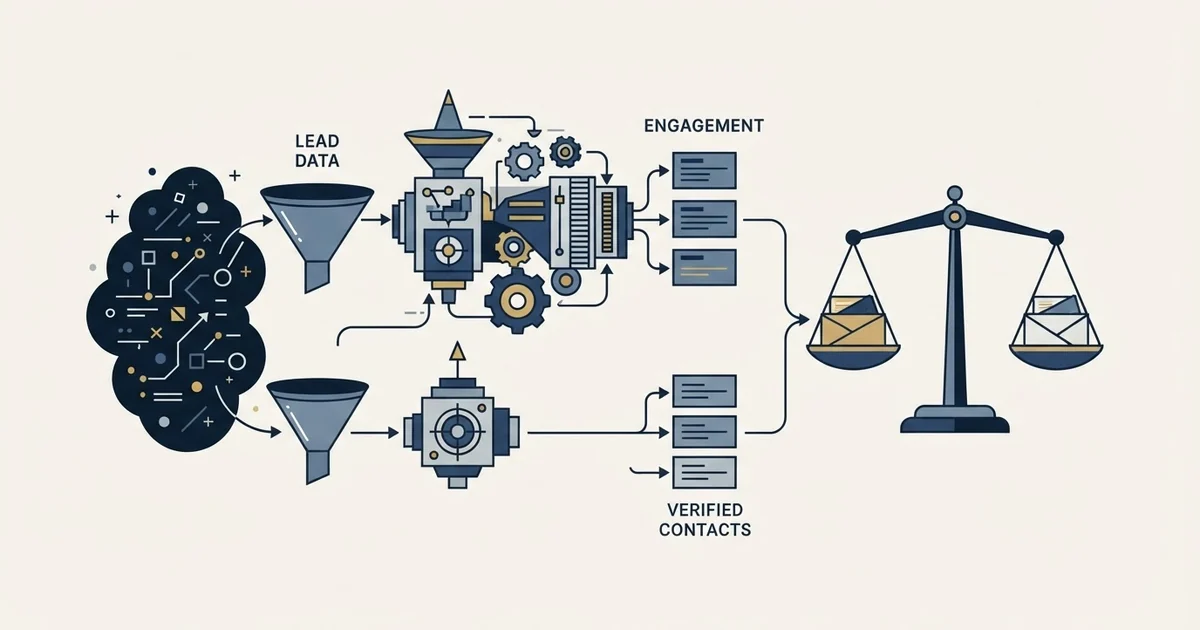 Editorial illustration for Amplemarket vs Anymail Finder