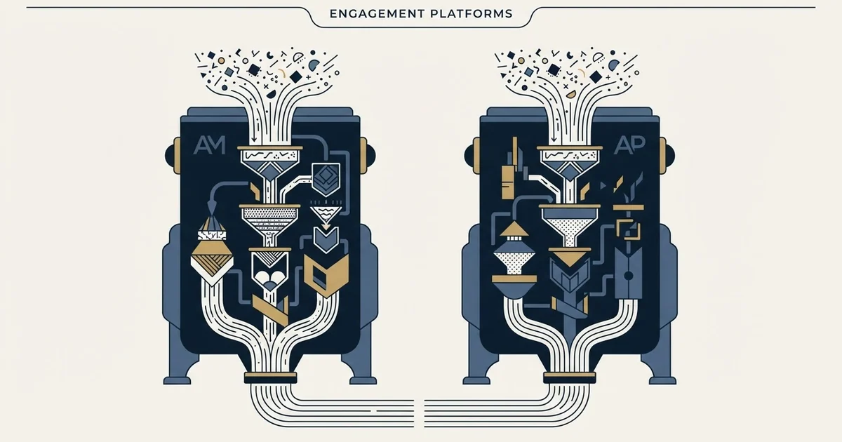 Editorial illustration for Amplemarket vs Apollo.io