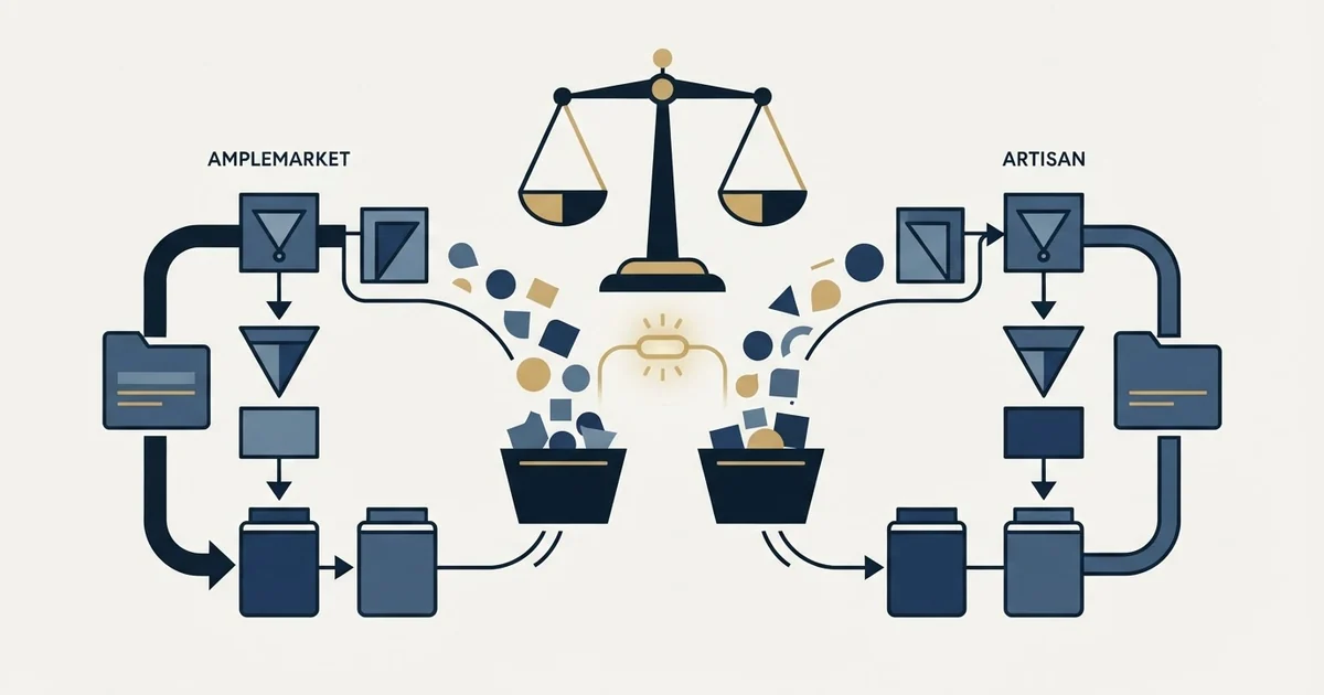 Editorial illustration for Amplemarket vs Artisan