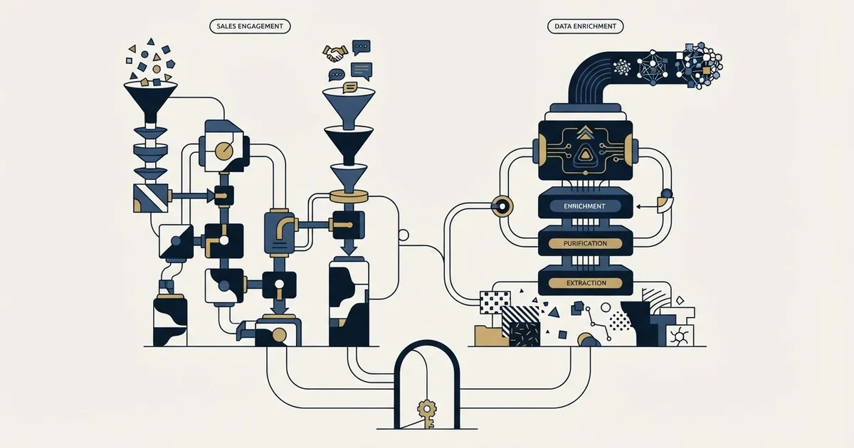 Editorial illustration for Amplemarket vs Crustdata
