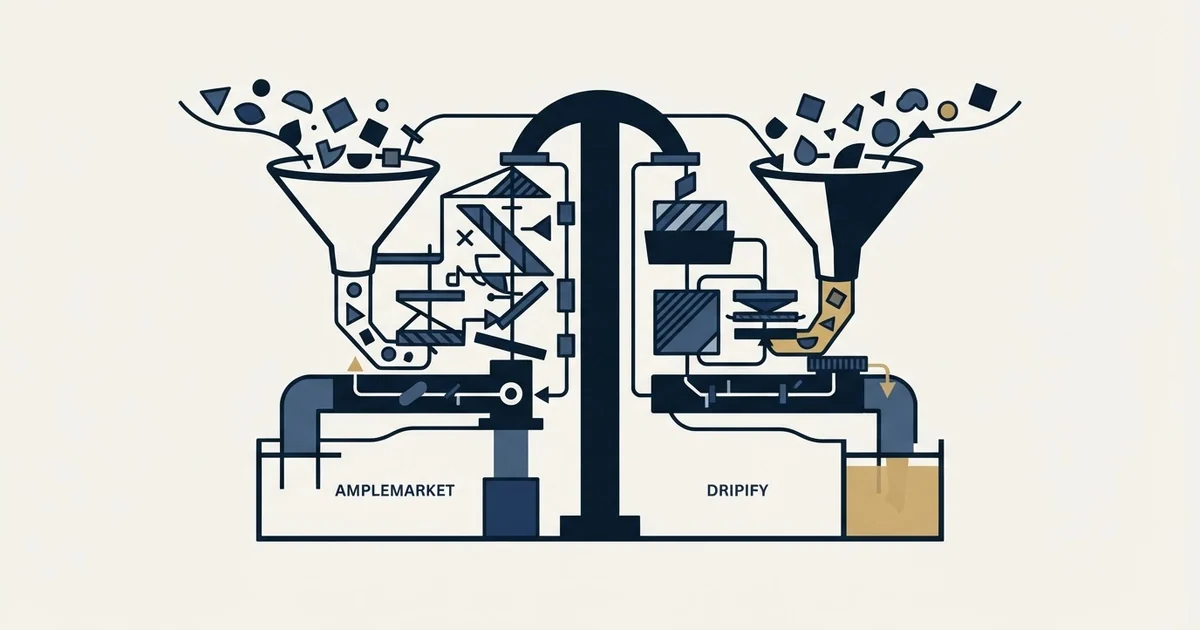 Editorial illustration for Amplemarket vs Dripify