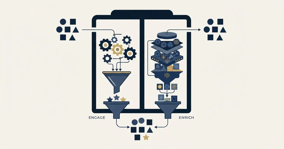 Editorial illustration for Amplemarket vs Enrich Layer