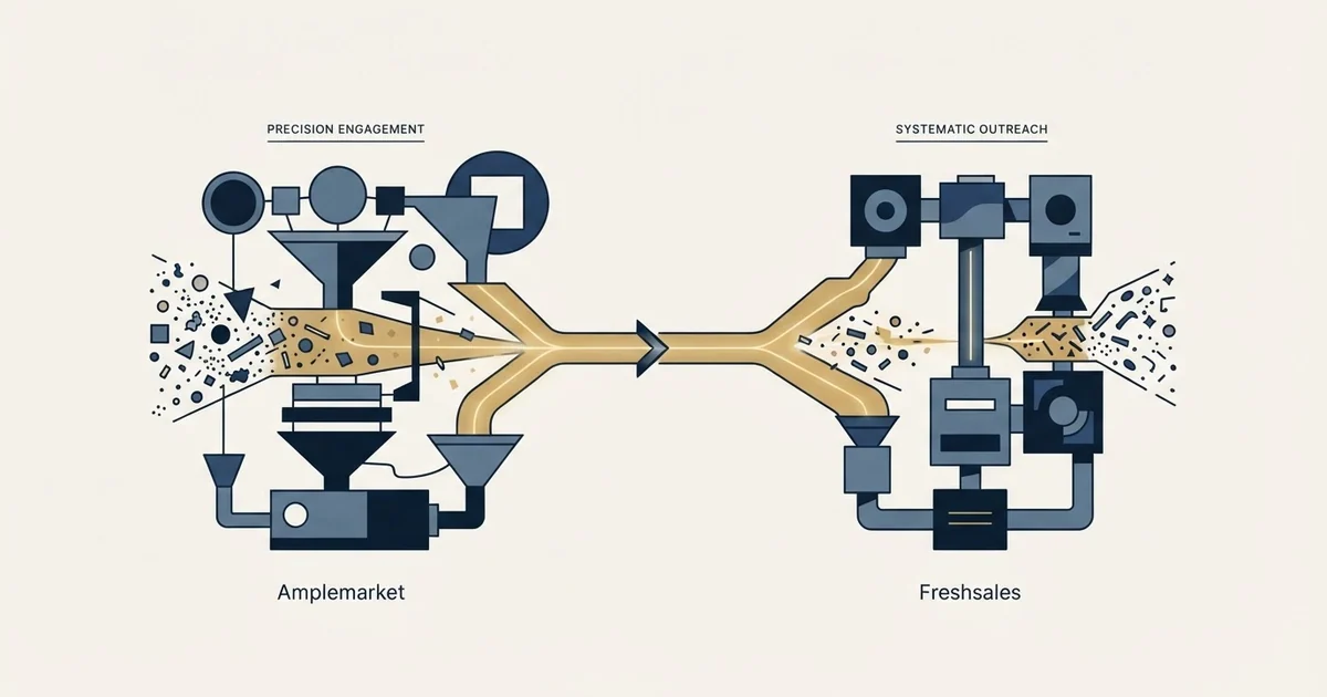 Editorial illustration for Amplemarket vs Freshsales