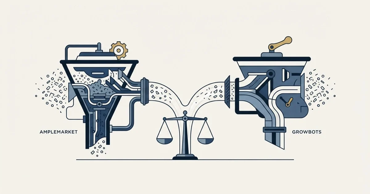 Editorial illustration for Amplemarket vs Growbots