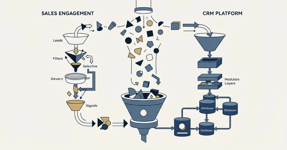 Editorial illustration for Amplemarket vs HubSpot CRM