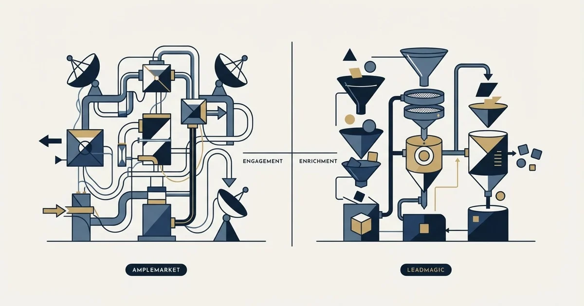 Editorial illustration for Amplemarket vs LeadMagic