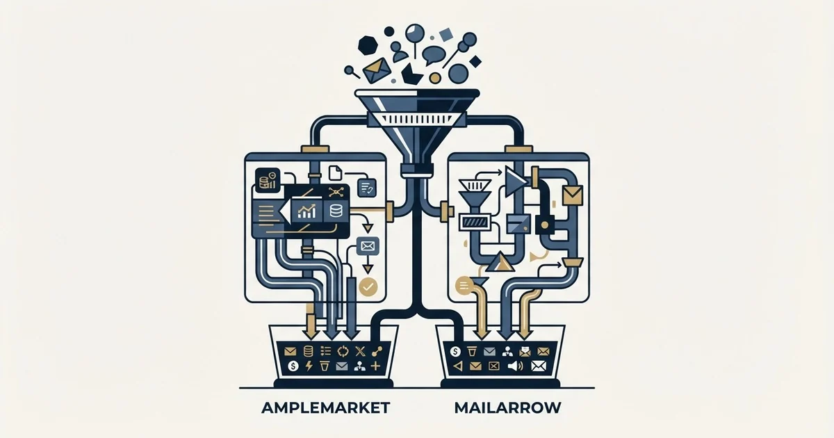 Editorial illustration for Amplemarket vs Mailarrow