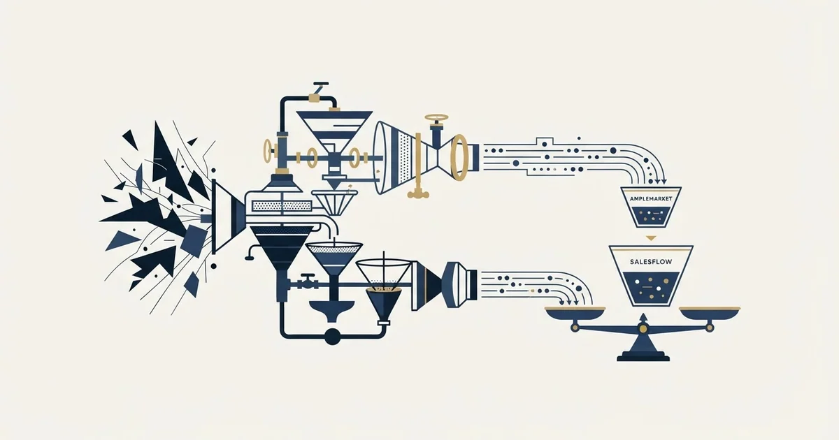 Editorial illustration for Amplemarket vs Salesflow