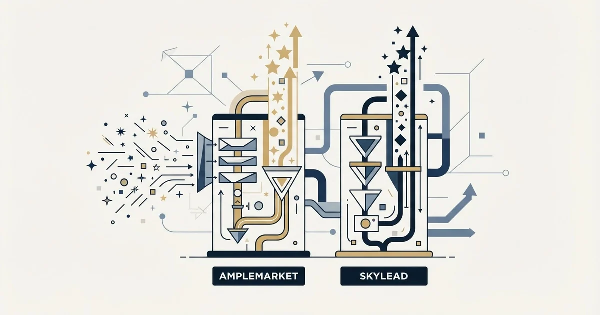Editorial illustration for Amplemarket vs Skylead