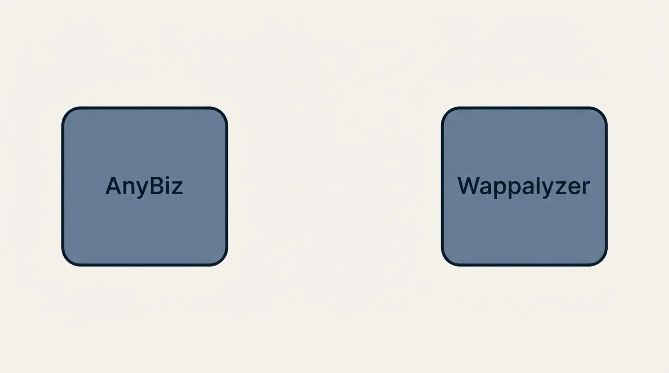 Integration schematic: Integration Ecosystem (AnyBiz, Wappalyzer)