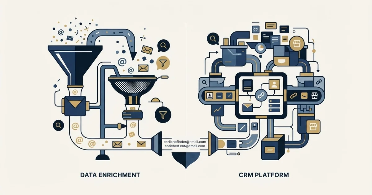 Editorial illustration for Anymail Finder vs Capsule CRM
