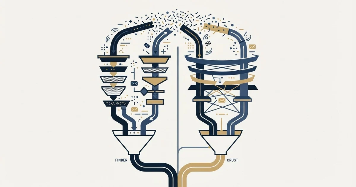 Editorial illustration for Anymail Finder vs Crustdata