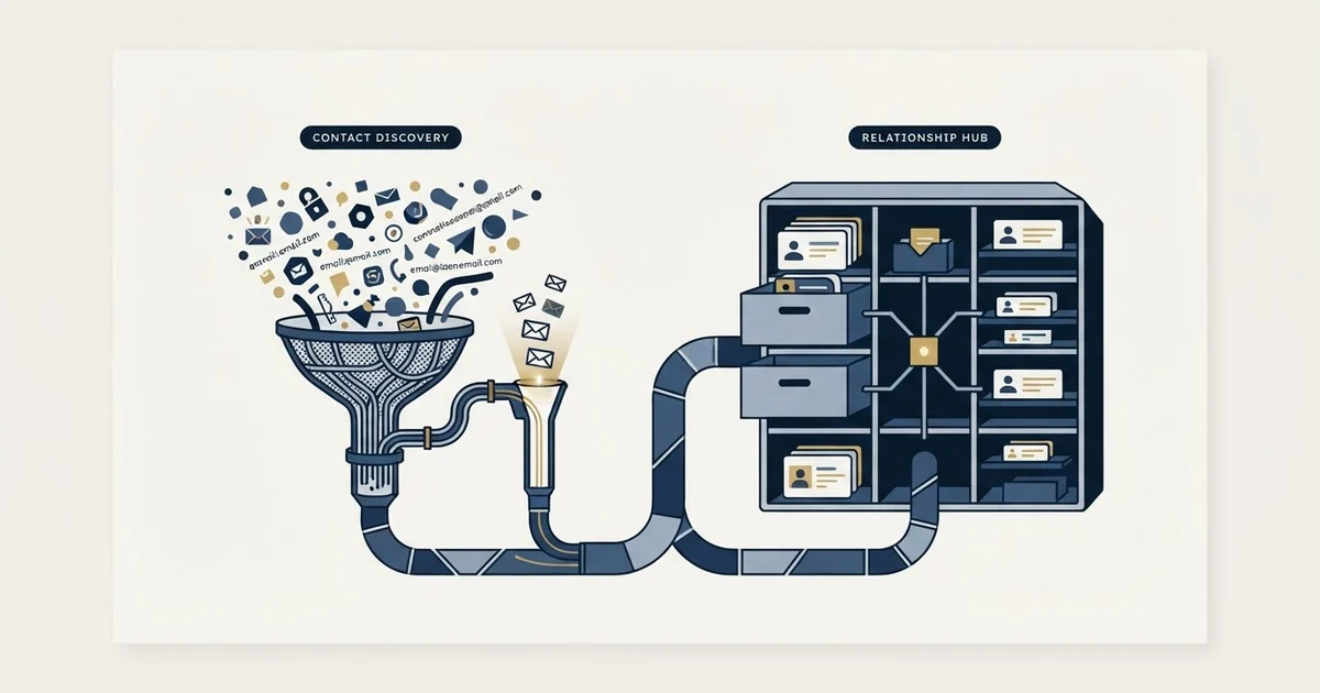 Editorial illustration for Anymail Finder vs HubSpot CRM
