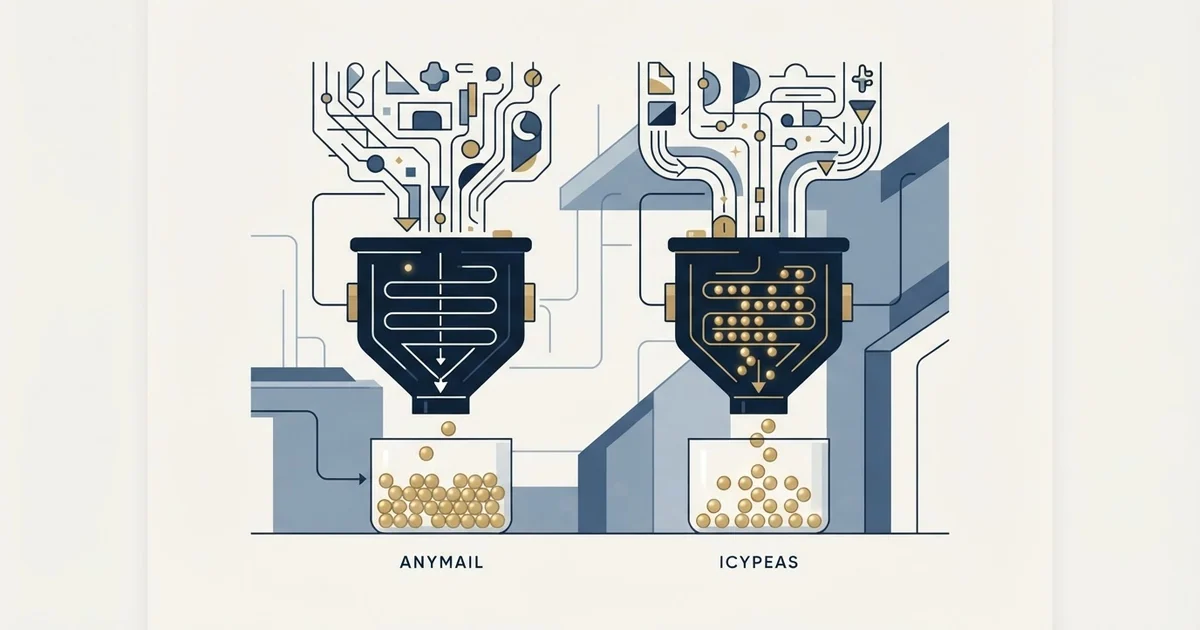 Editorial illustration for Anymail Finder vs Icypeas