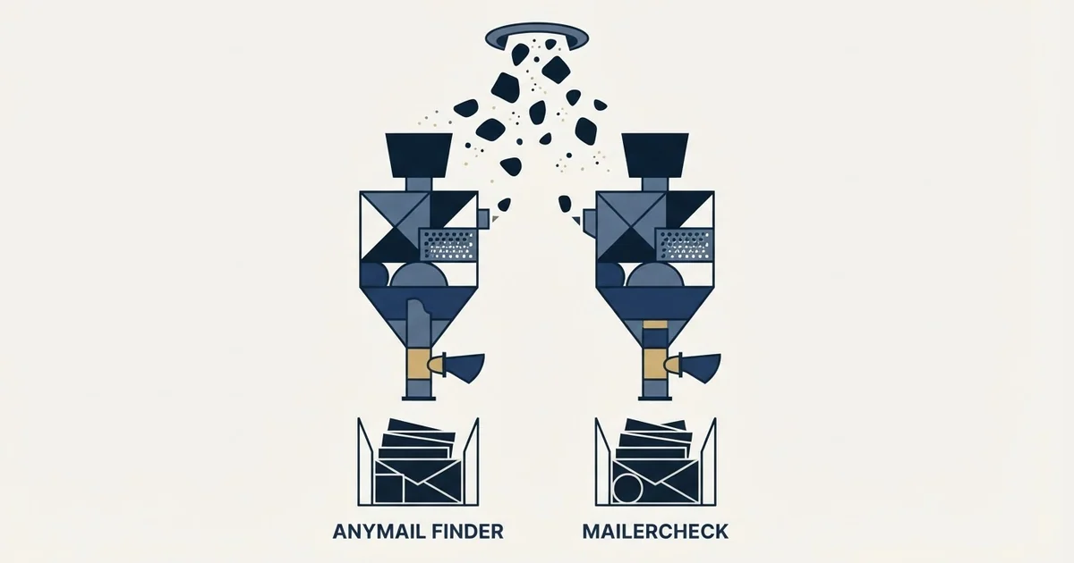 Editorial illustration for Anymail Finder vs MailerCheck