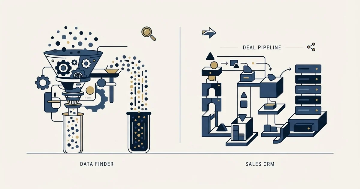 Editorial illustration for Anymail Finder vs OnePageCRM