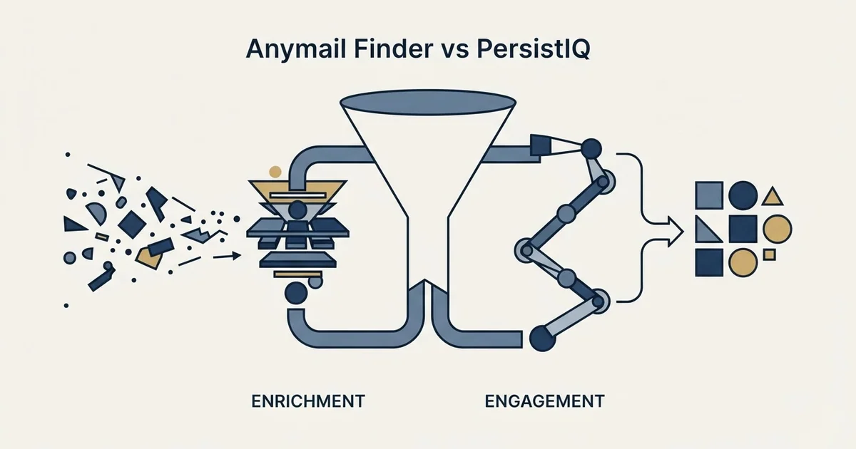 Editorial illustration for Anymail Finder vs PersistIQ