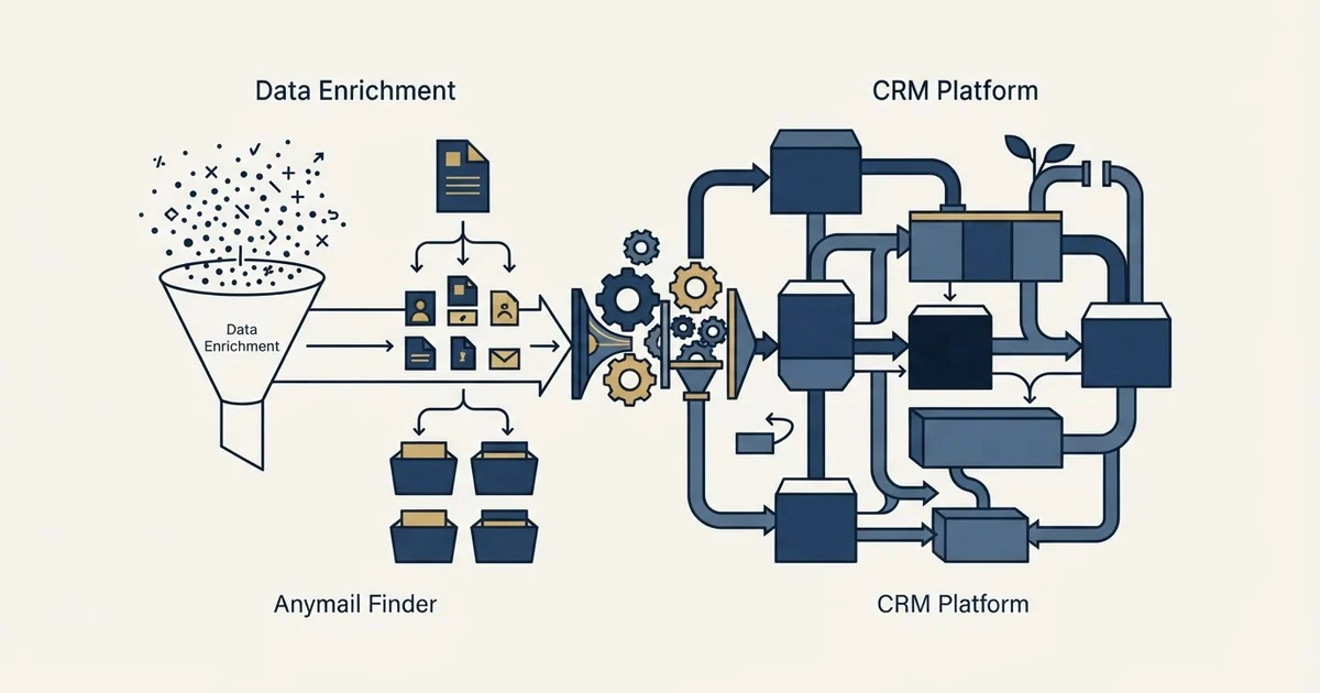 Editorial illustration for Anymail Finder vs Salesforce