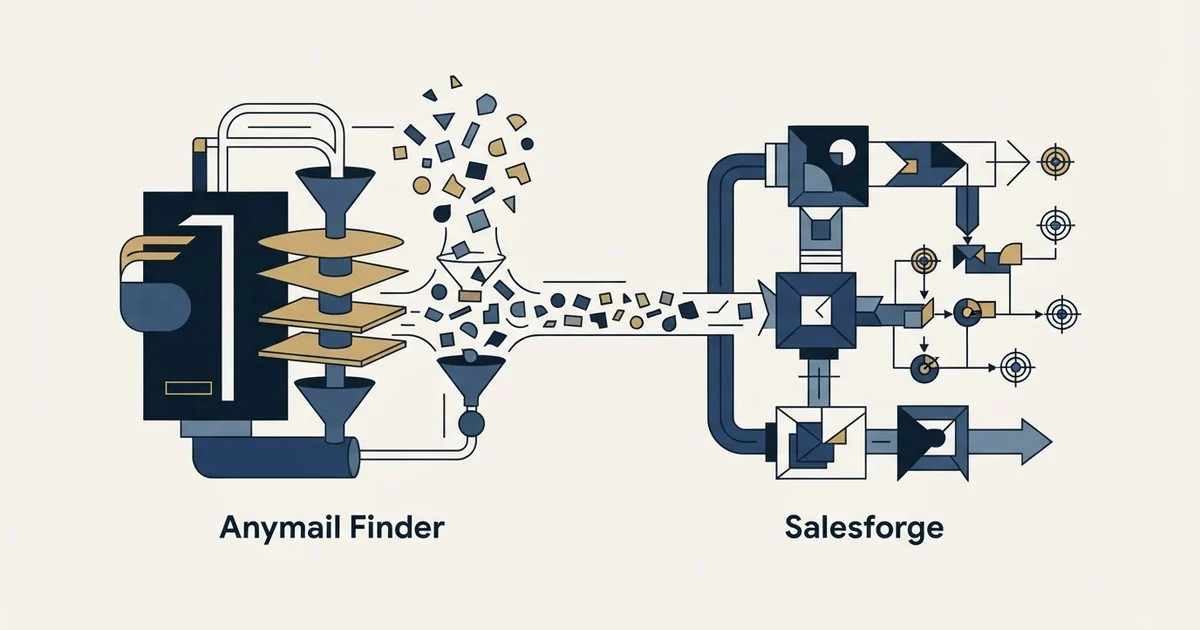 Editorial illustration for Anymail Finder vs Salesforge