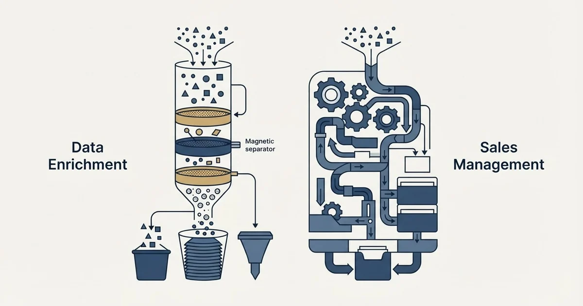 Editorial illustration for Anymail Finder vs Salesmate