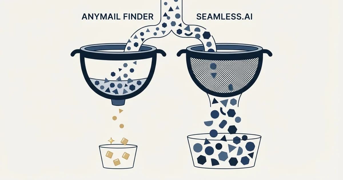 Editorial illustration for Anymail Finder vs Seamless.AI