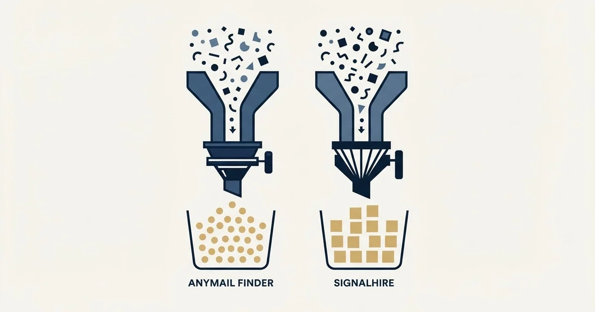 Editorial illustration for Anymail Finder vs SignalHire