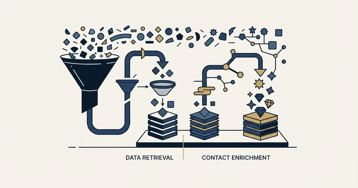 Editorial illustration for Anymail Finder vs UserGems