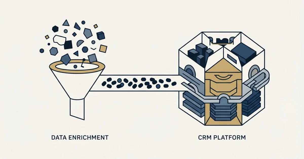 Editorial illustration for Anymail Finder vs Zoho CRM