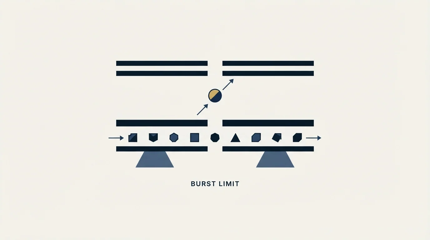 Section illustration: Burst limits are a second, separate ceiling